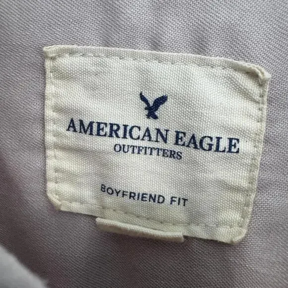 American Eagle Outfitters Women’s Size Medium Light Purple Boyfriend Fit Shirt - Picture 3 of 10